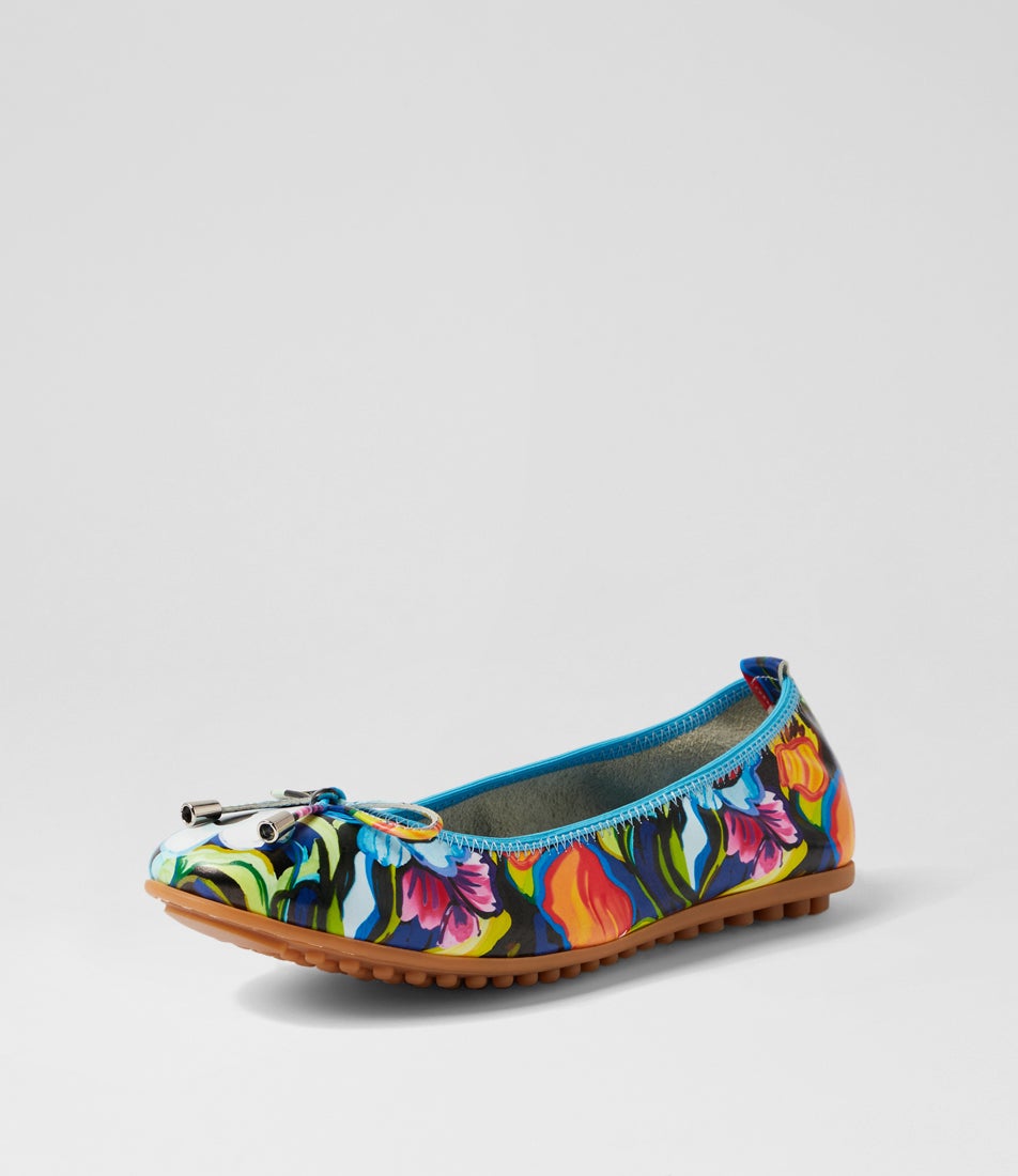 Belin Flower Power Leather Ballet Flats