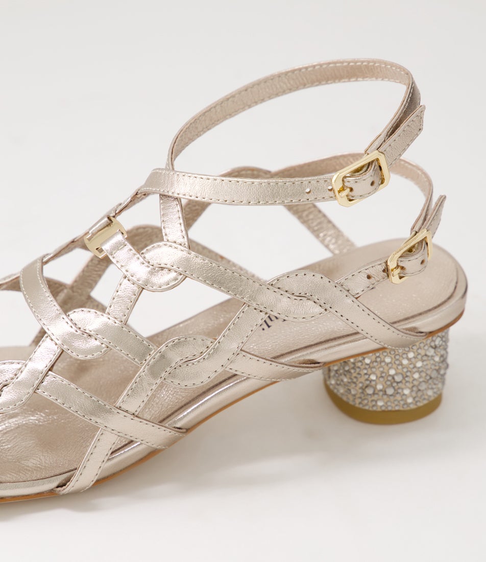 Hubli Platino Jewels Leather Sandals
