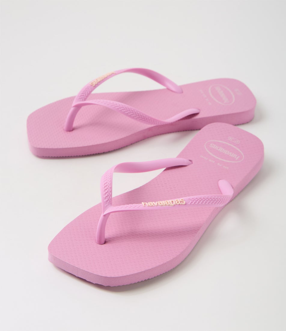 Slim Square Fresh Lavender Rubber Thongs