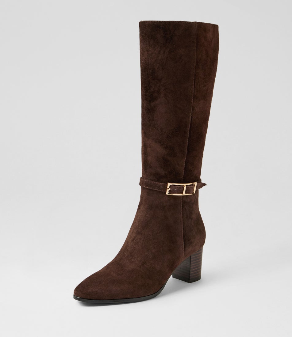 Briellas Choc Suede Knee High Boots