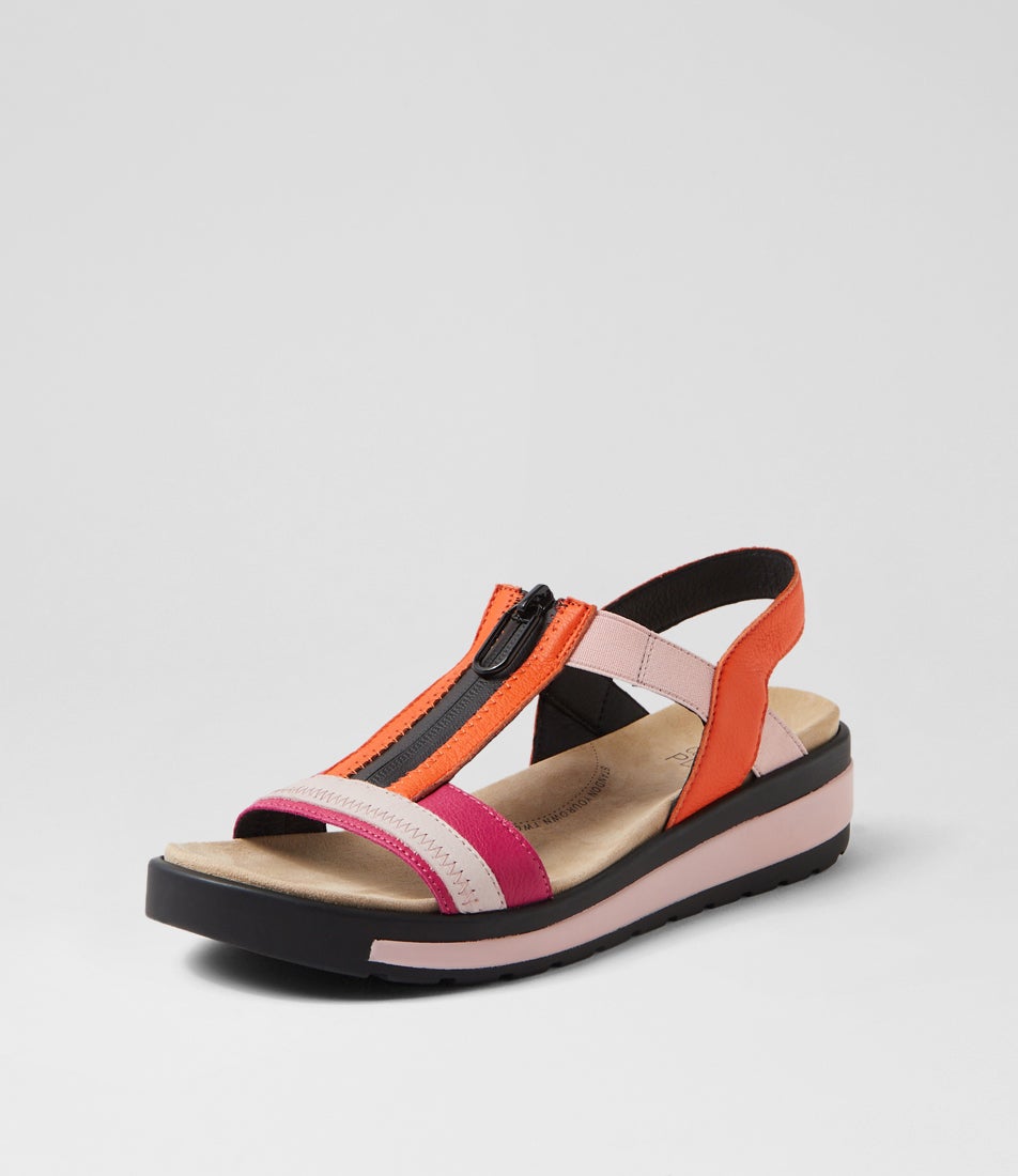 Gista W Fuchsia Pink Multi Leather Sandals