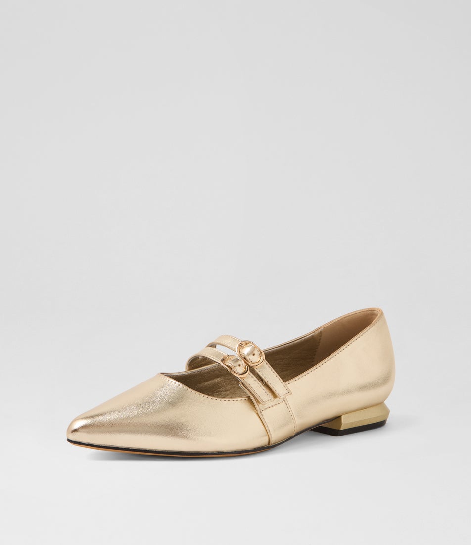 Vartari Champagne Flat Shoes