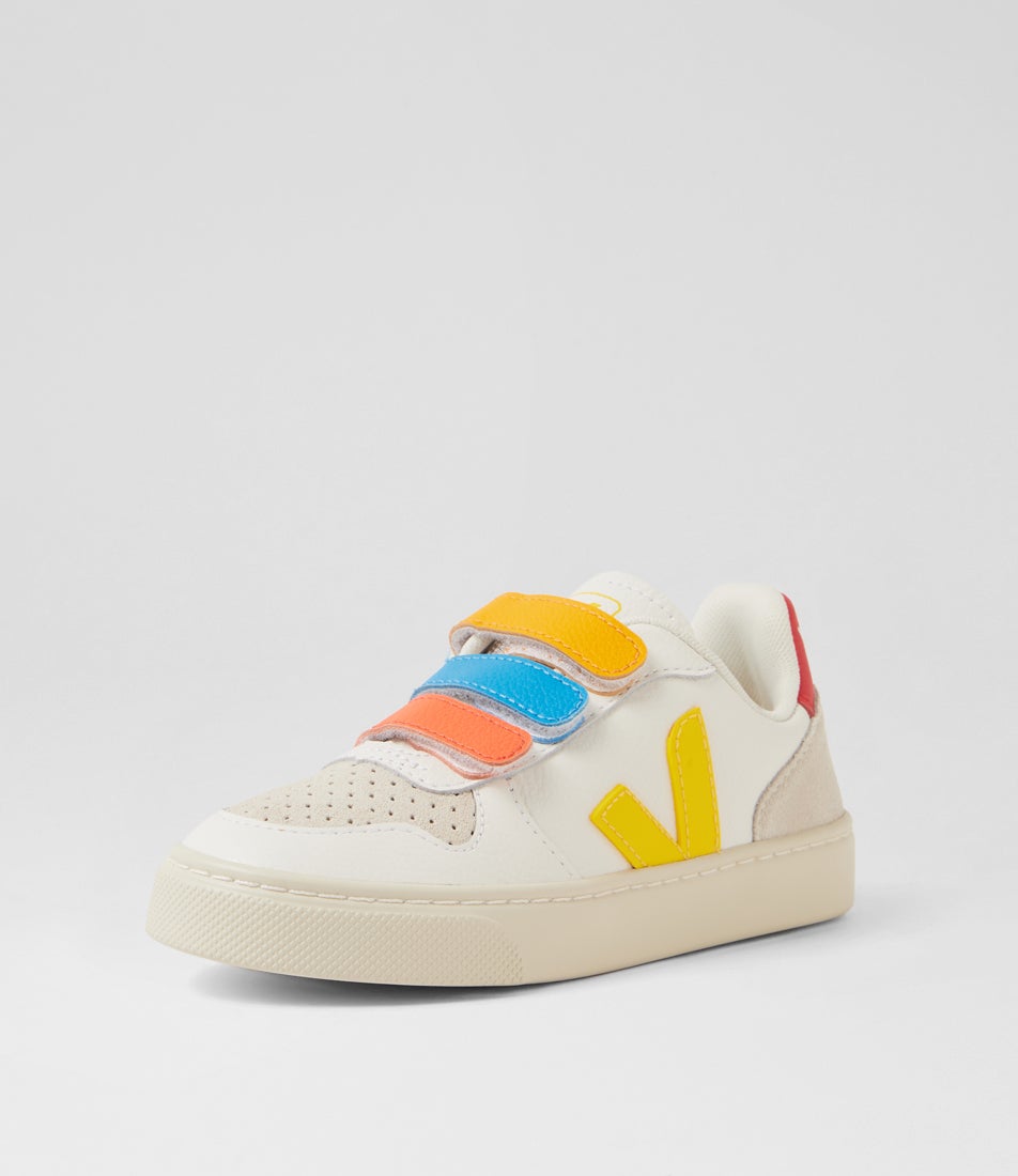 Small V-10 Junior White Tonic Leather Sneakers