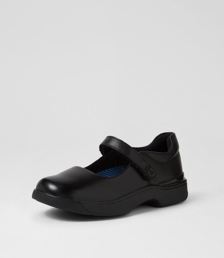 Eden Junior Black Leather Flat Shoes