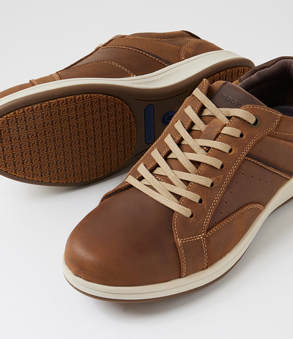 Jeb Taupe Crazyhorse Leather Lace Up Flats