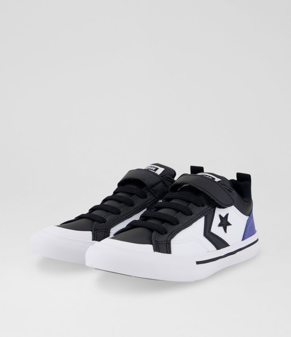Pro Blaze Junior Indigo Storm Red White Leather Sneakers