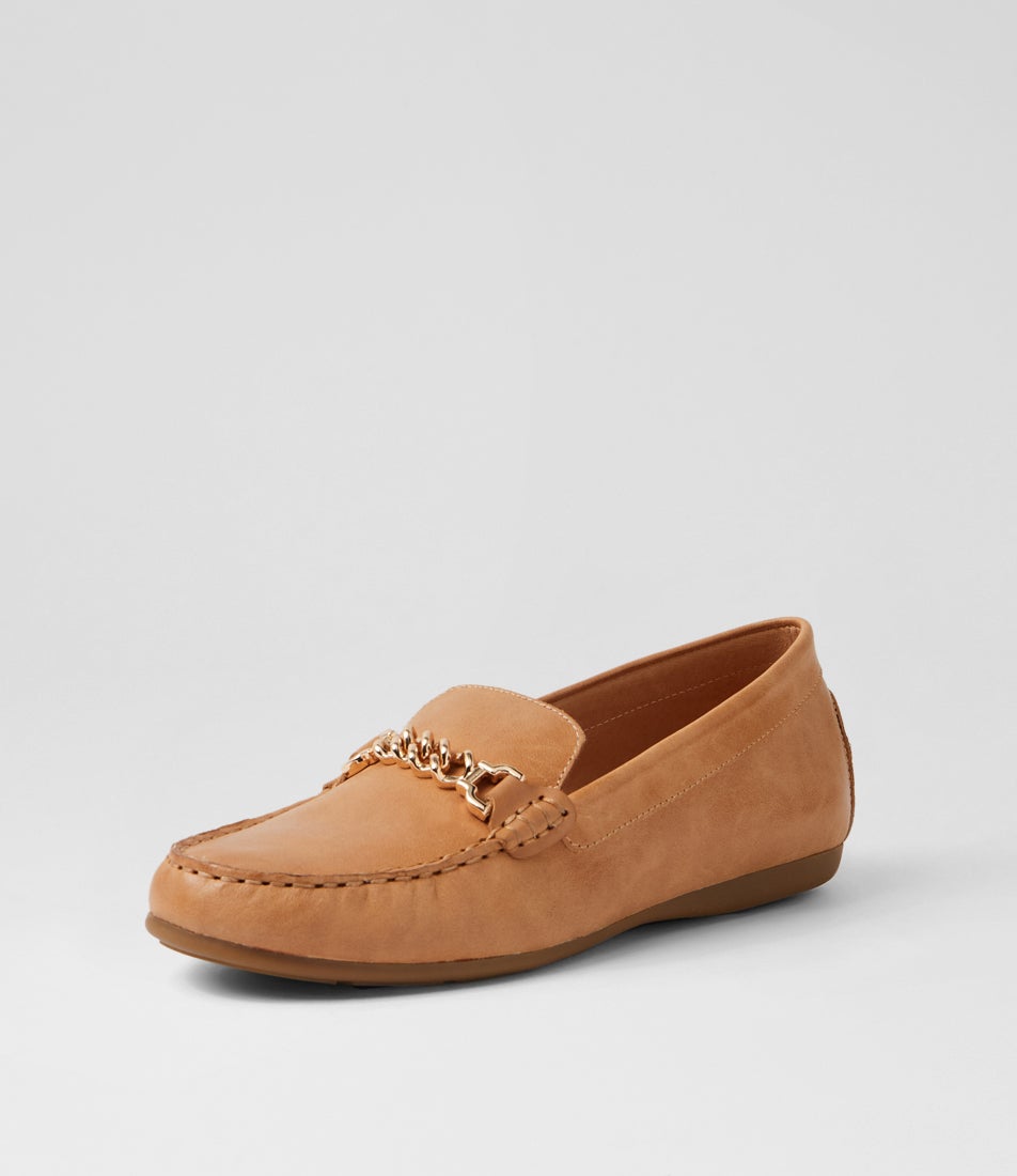 Eroll Light Tan Leather Flat Shoes