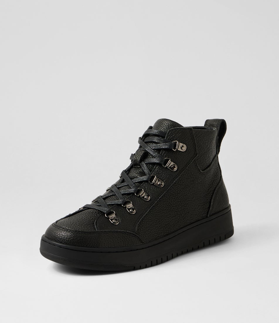 Hollens Xw Black Leather Ankle Boots