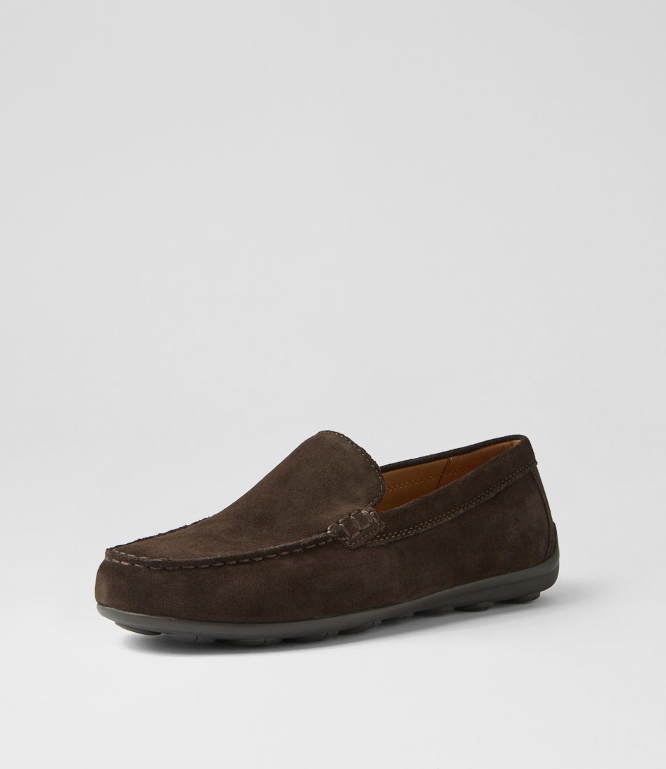U Spherica Ec16 A Dark Brown Suede Flat Shoes