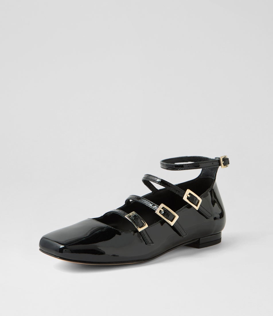 Luke Black Patent Leather Flat Shoes