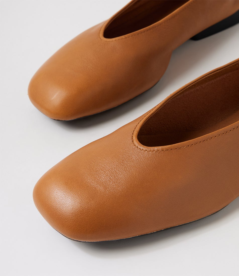 Casi Myra Brown Leather Ballet Flats