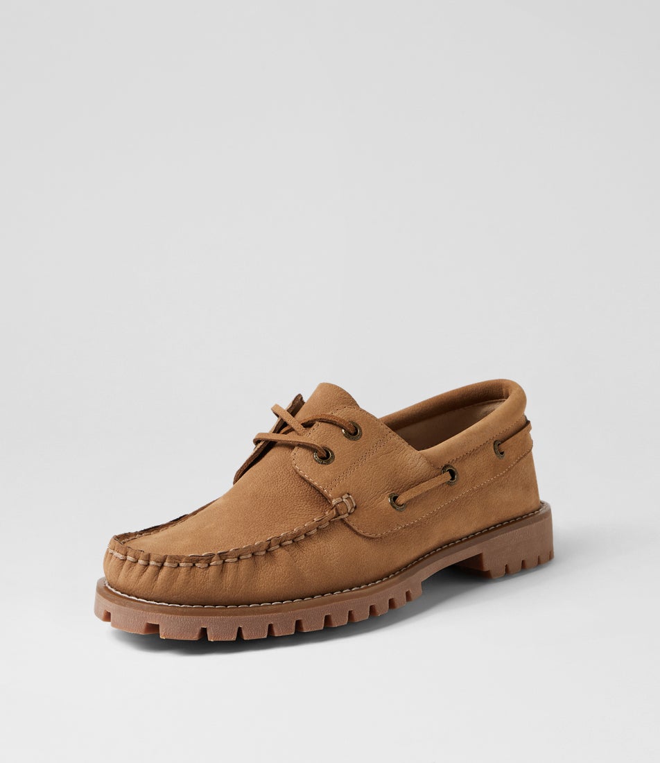 Florisa Light Tan Leather Boat Shoes