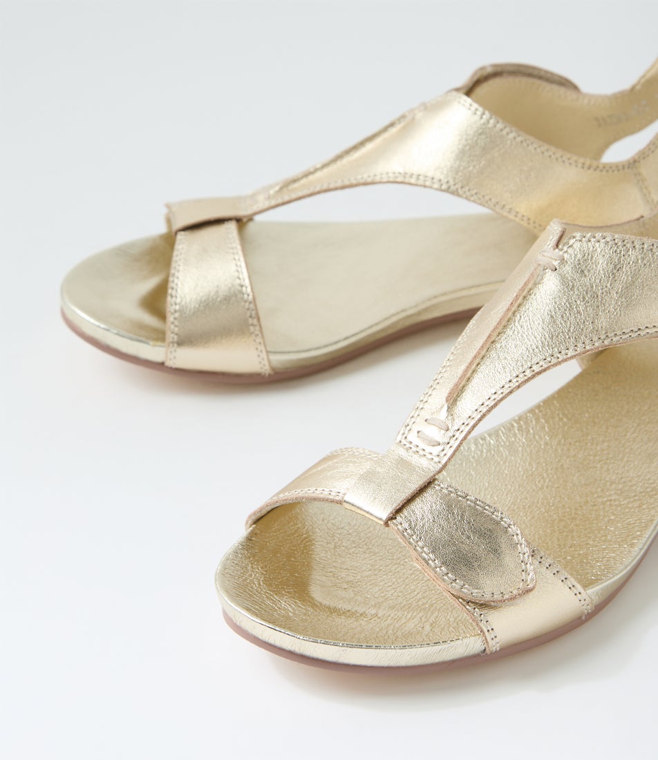 Jazma Pale Gold Leather Sandals