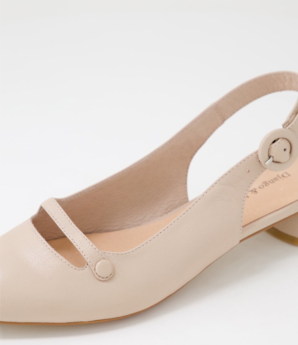 Franney Nude Leather Flat Shoes