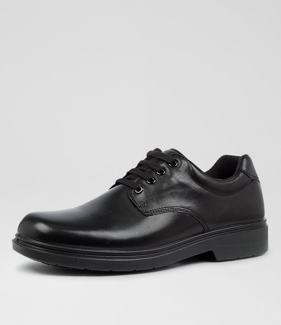 Roar Senior E Black Leather Lace Up Shoes