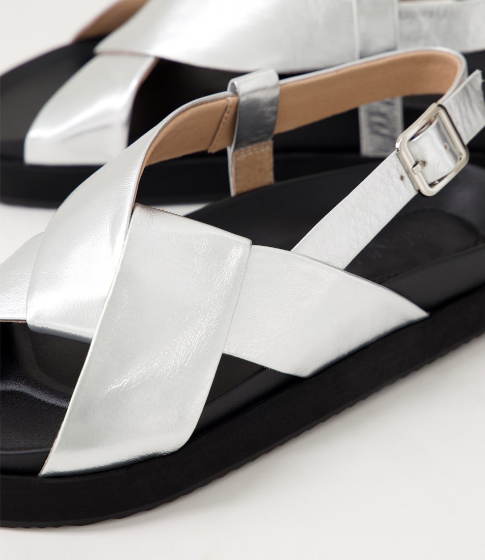 Mya Silver Leather Sandals