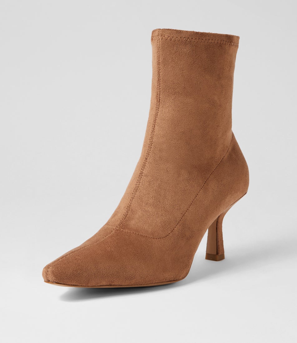 Audry Chamoisee Stretch Microsuede Ankle Boots