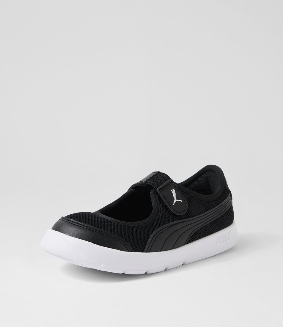 Courtflex V3 Lina Toddler Black Fabric Mary Janes