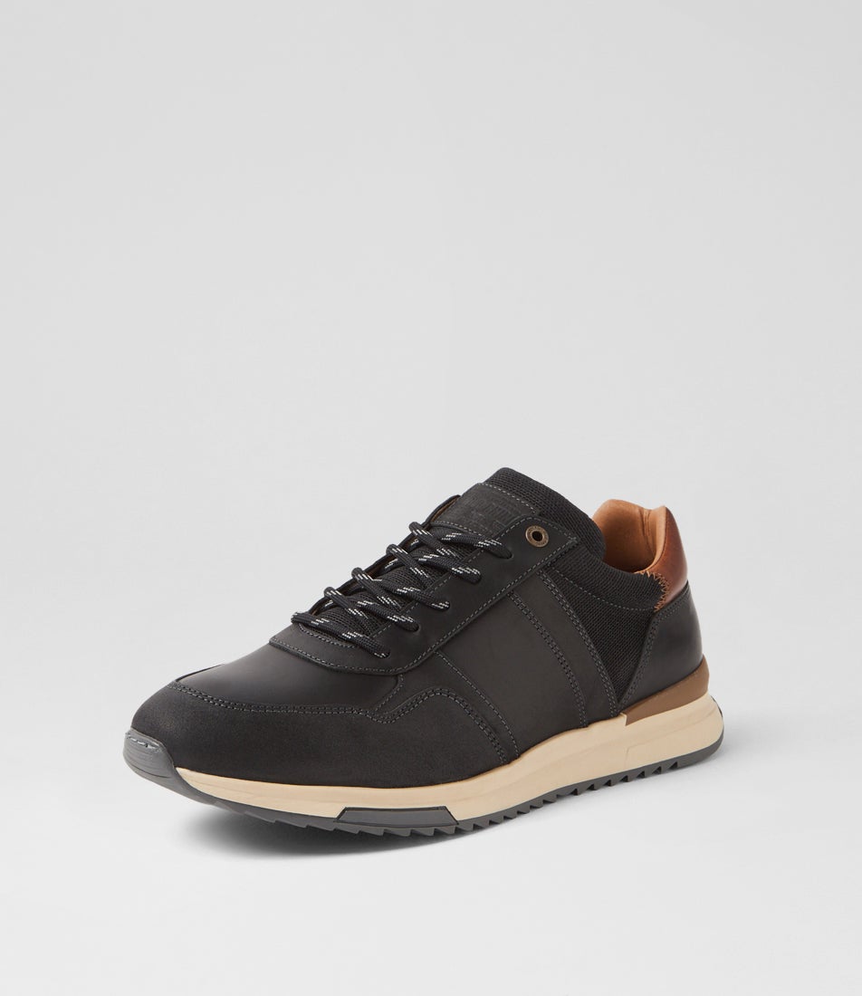 Wave Black Leather Sneakers
