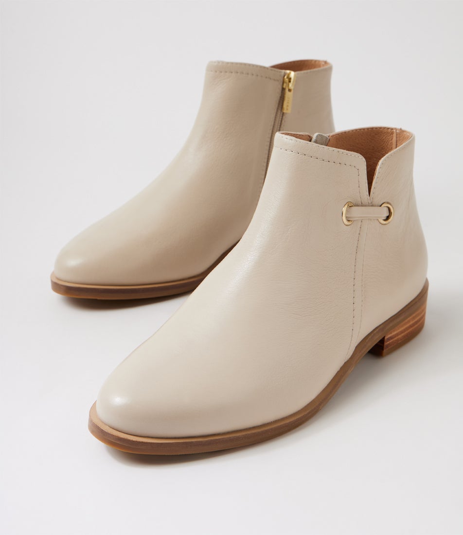 Seqal Almond Leather Ankle Boots