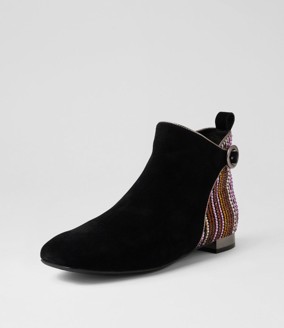 Feriha Black Multi Ankle Boots