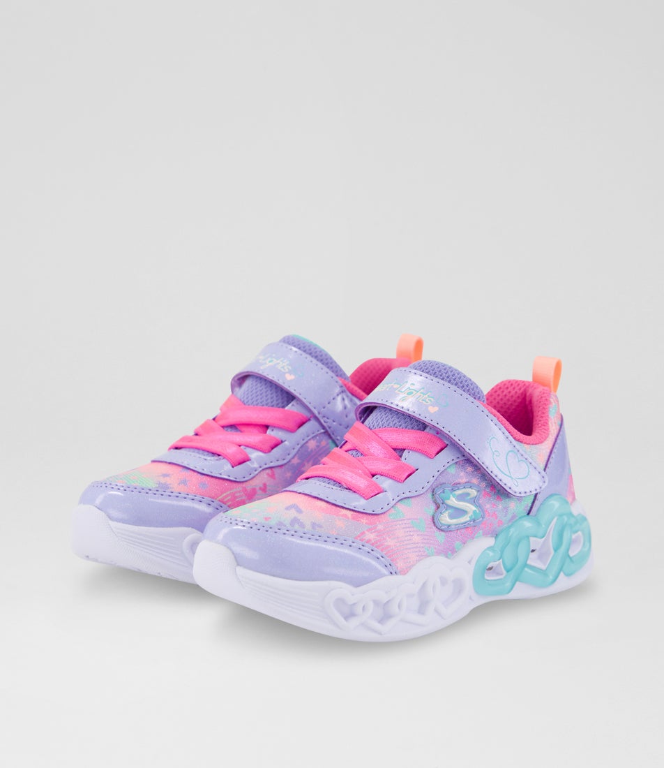Heart Lights Toddler Lavender Multi Fabric Wedge Sneakers