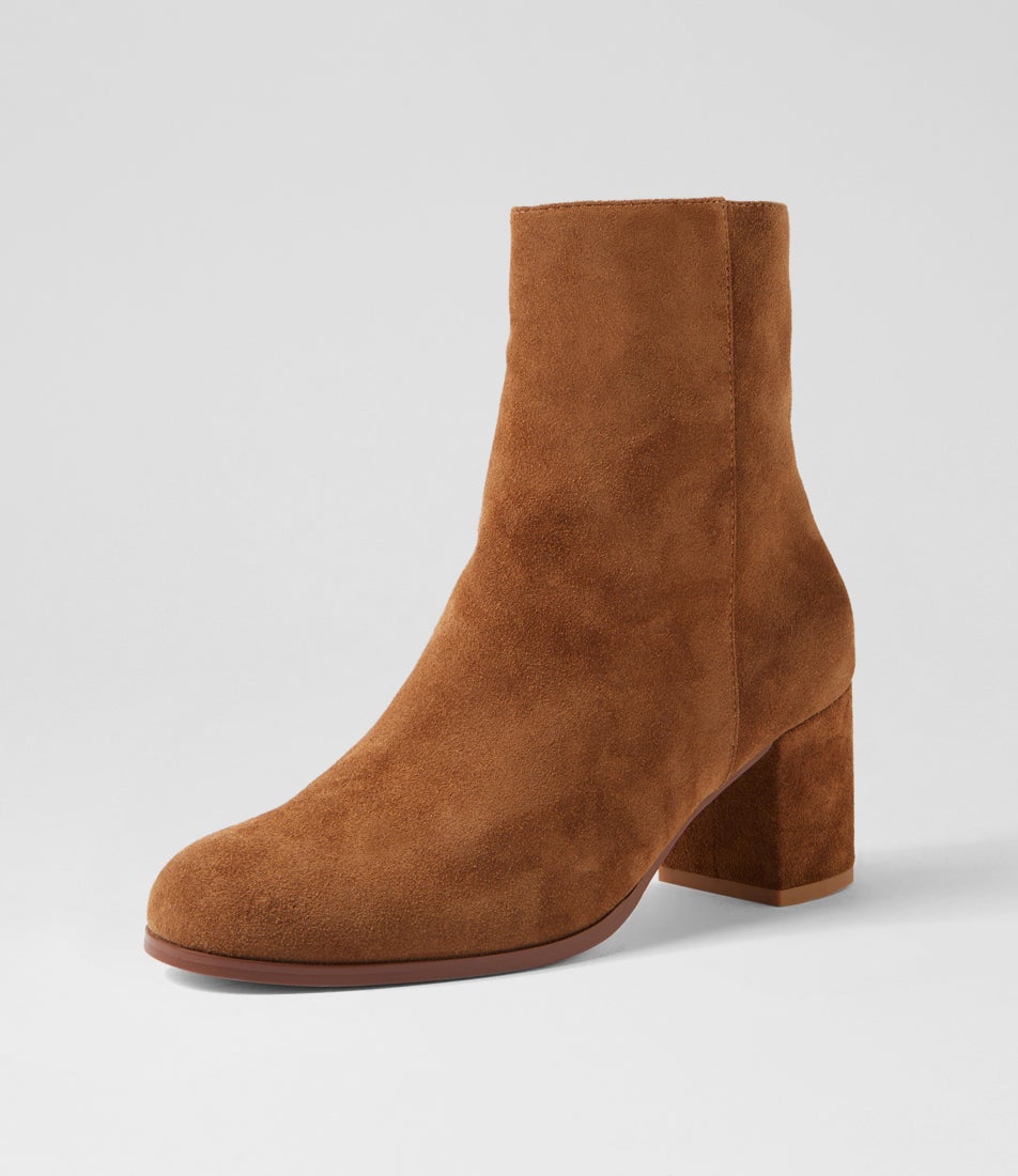 Luna Tan Suede Ankle Boots