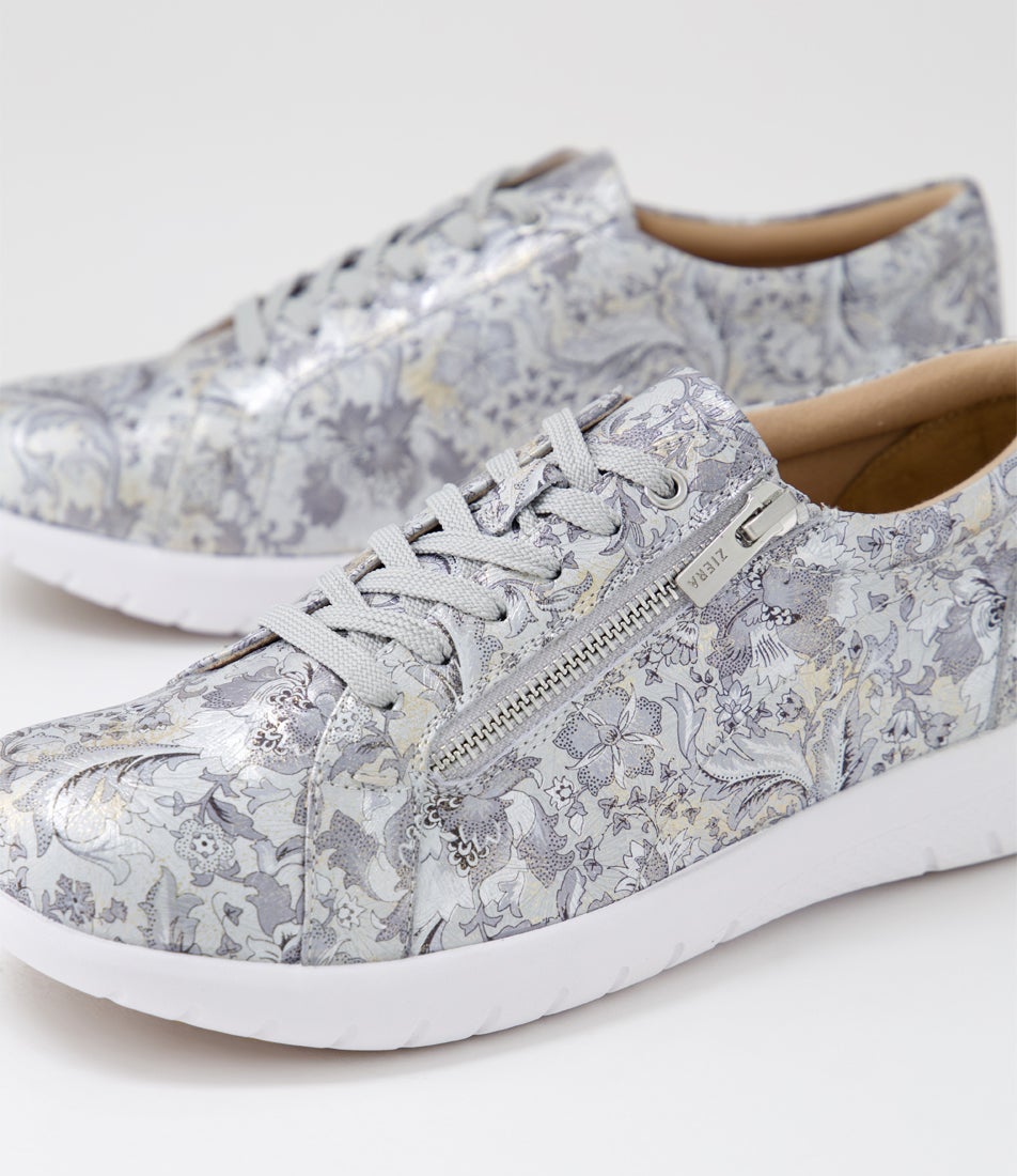 Solar Xf Silver Fireworks Leather Sneakers