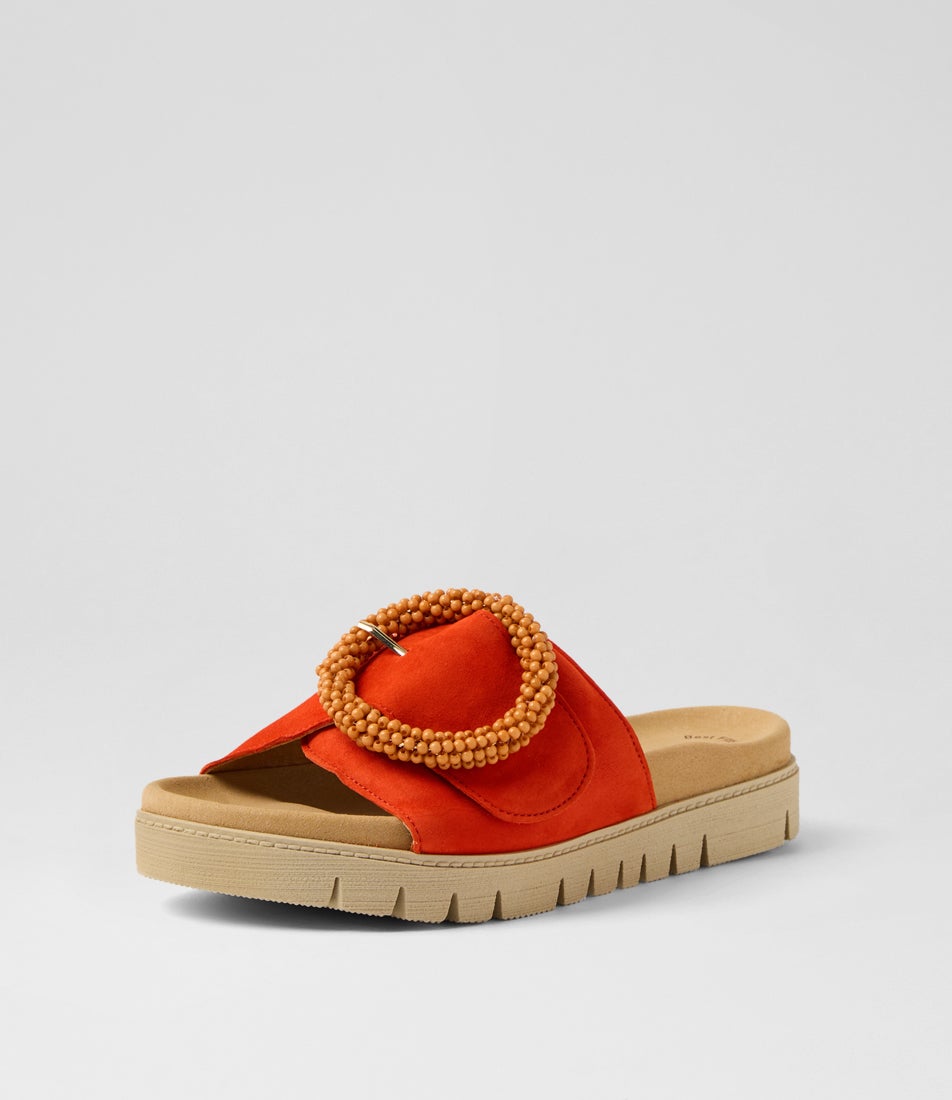 Hansel Pumpkin Leather Sandals