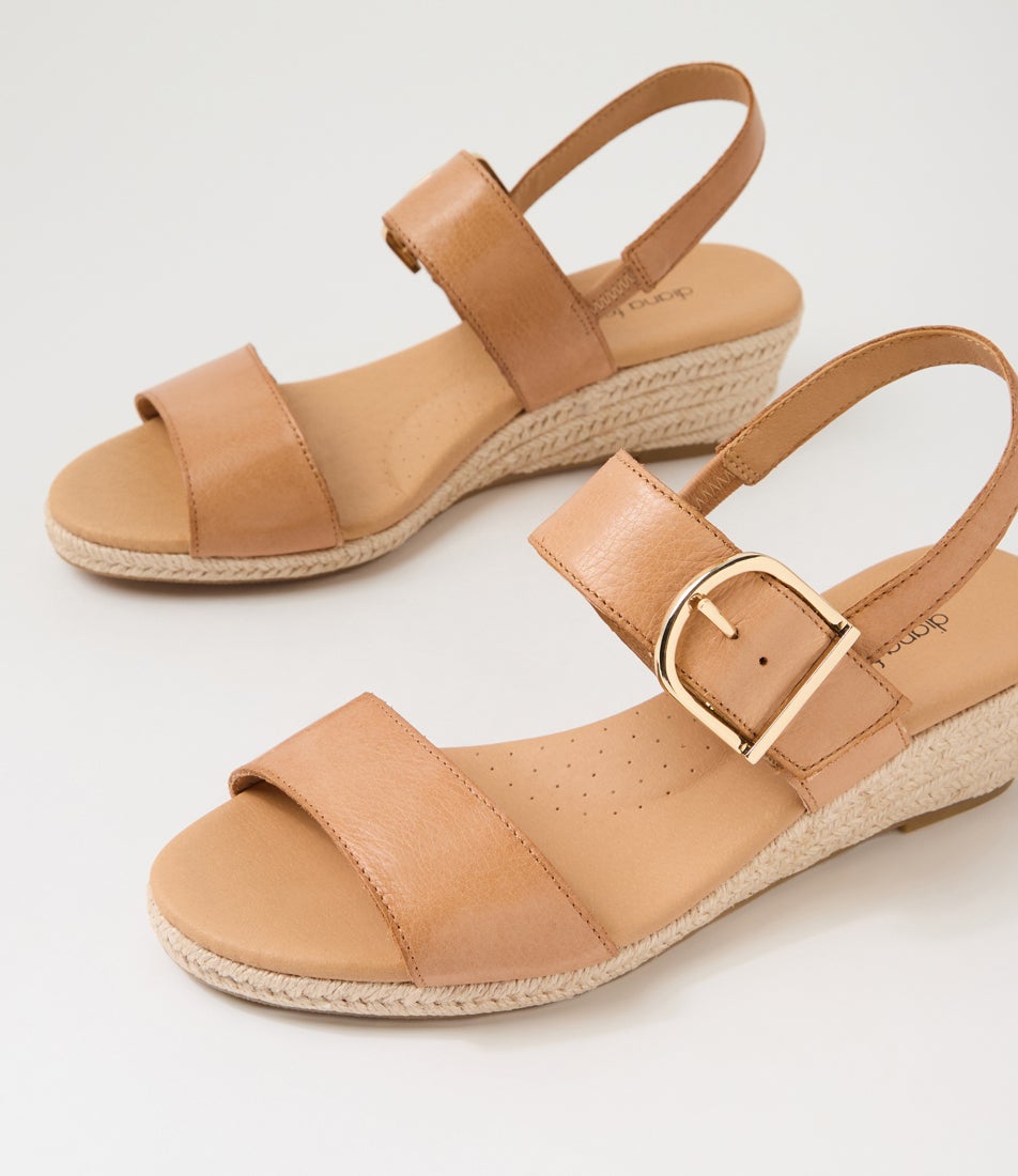 Hucy Dark Tan Leather Sandals