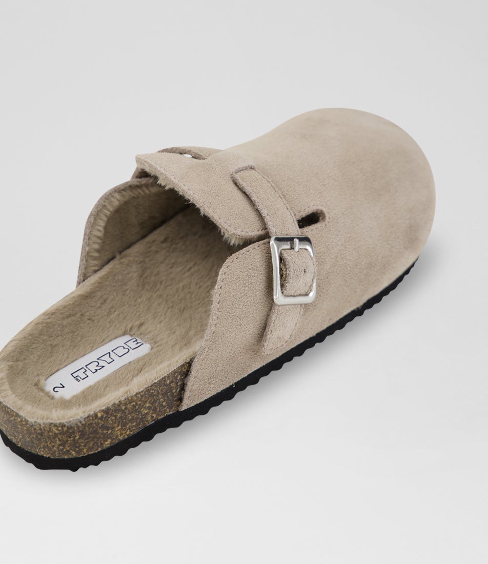 Frankie 2 Junior Taupe Suede Flat Shoes
