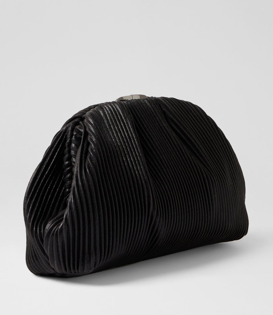 Naomi Pleated Black Fabric