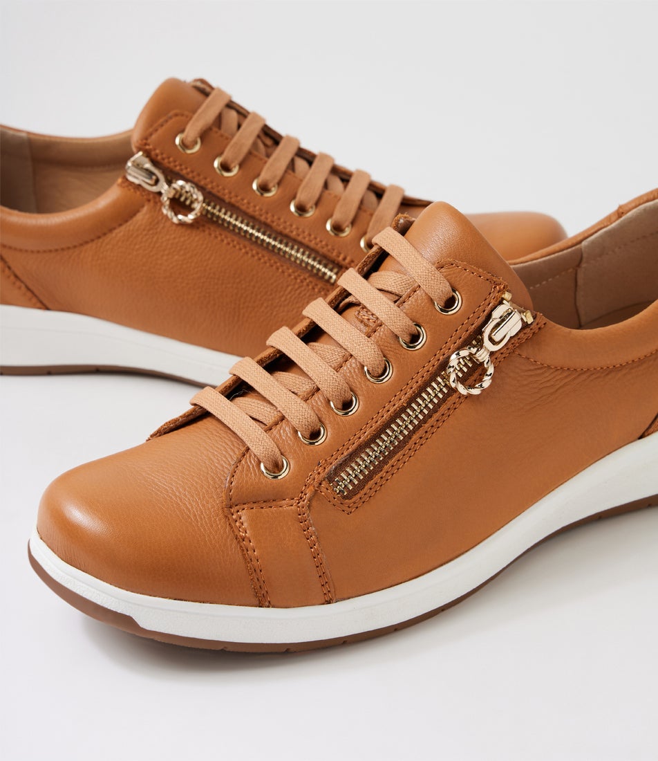 Alvies D New Tan Leather Sneakers