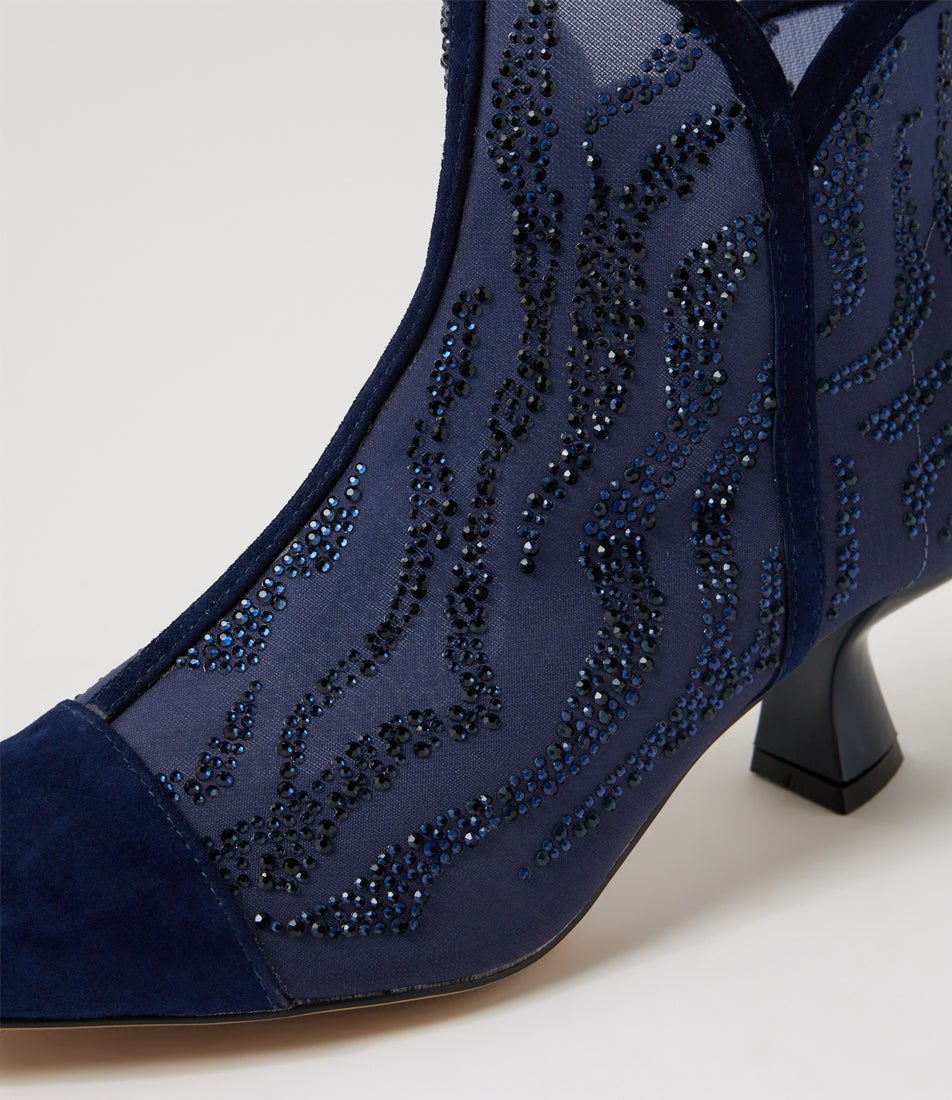 Langso Navy Mix Ankle Boots Langso Navy Mix Ankle Boots