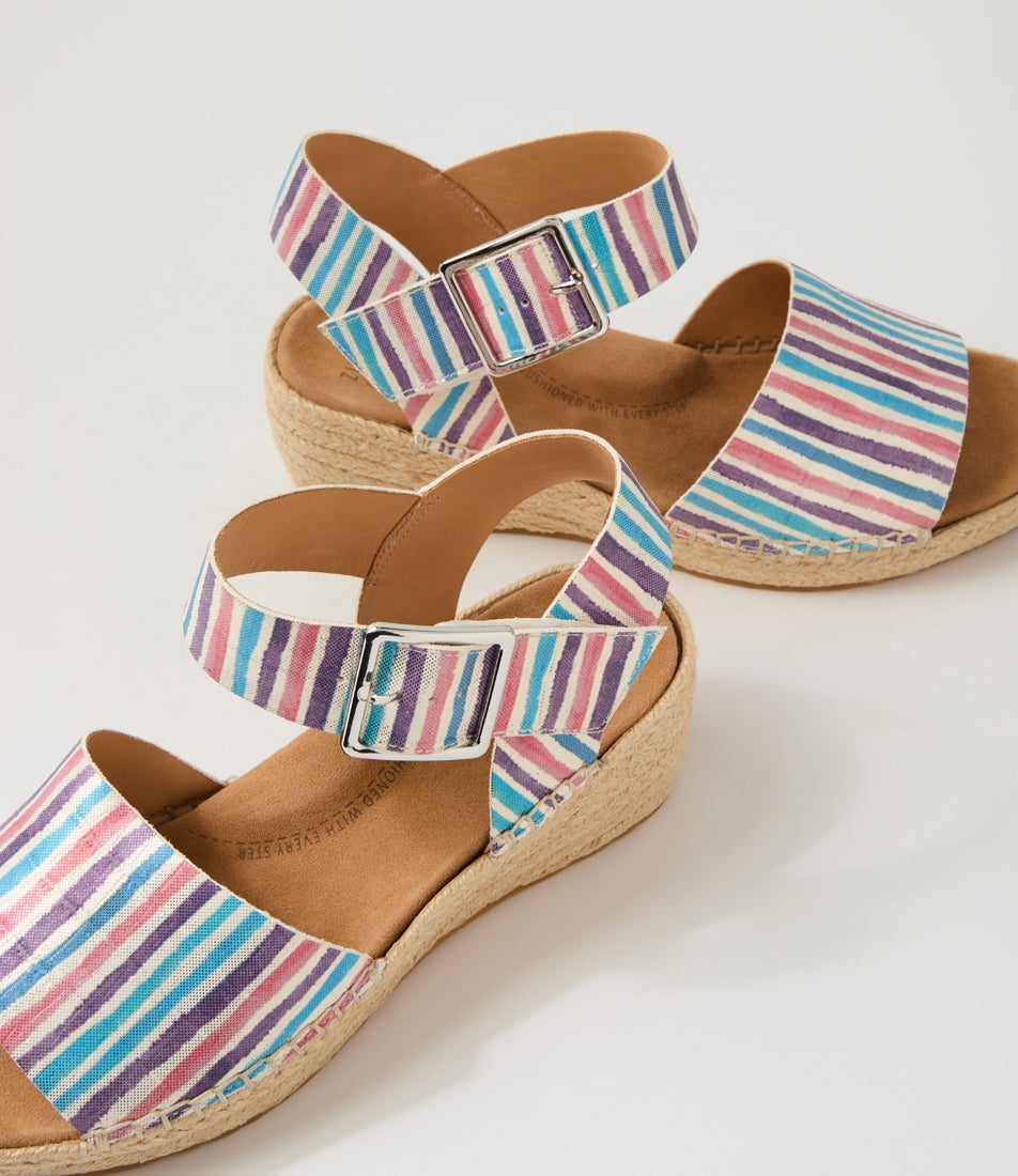 Kraig Xf Blue White Stripe Leather Sandals