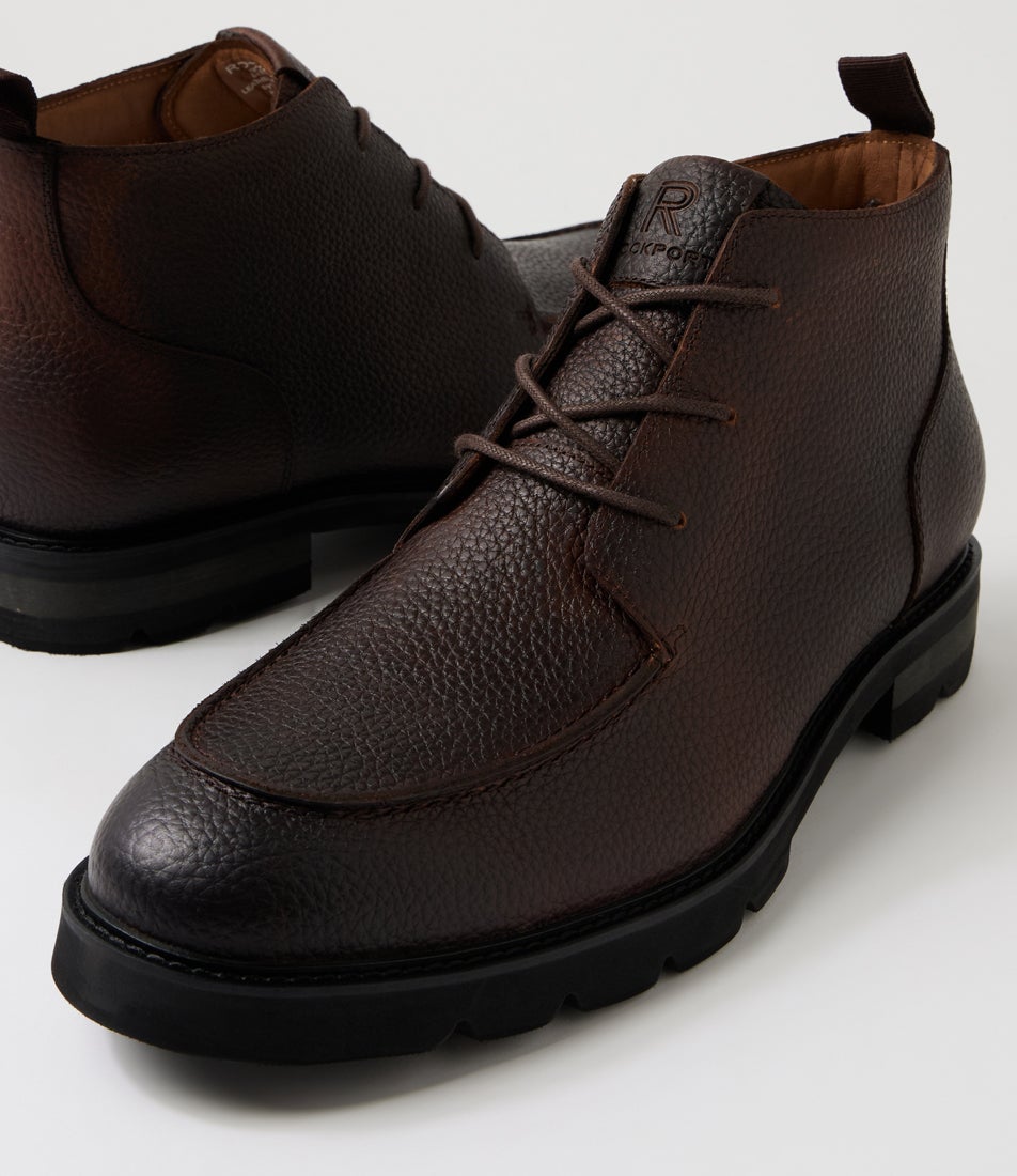 Gretch Brown Leather Lace Up Boots
