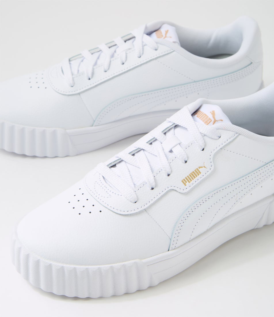 Carina 3 W White Gold Leather Sneakers